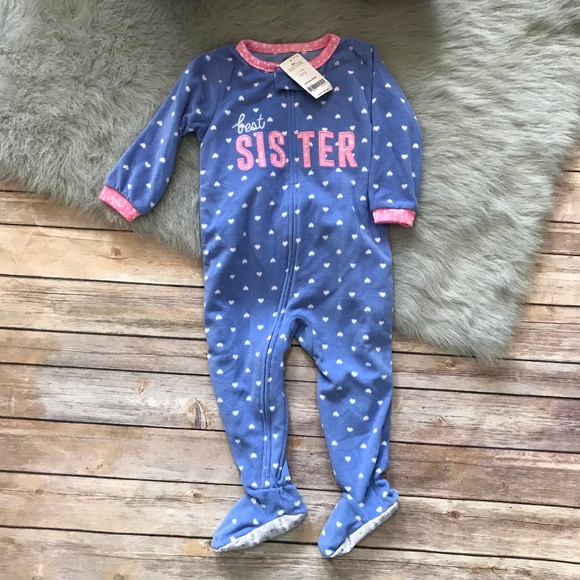 Carter's Best Sister Blue Pink Sleeper NEW NWT 18m - Picture 4 of 5
